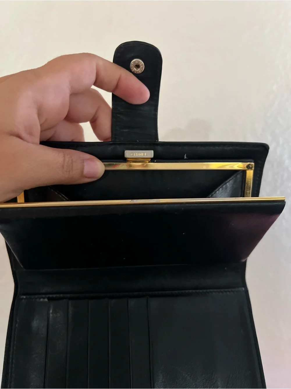CHANEL Black Caviar Leather Continental Wallet vintage